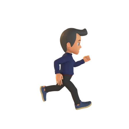 Mann läuft Pose  3D Illustration