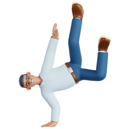 Mann macht Breakdance  3D Illustration