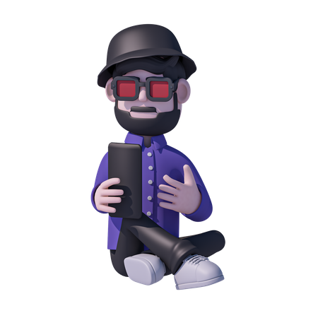 Mann macht Selfie auf dem Handy  3D Icon