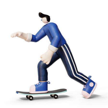 Mann beim Schlittschuhlaufen  3D Illustration