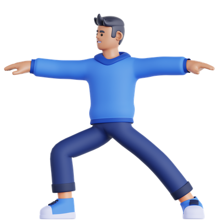 Mann macht Yoga-Übungen  3D Illustration