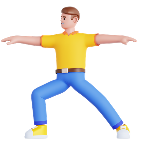 Mann macht Yoga-Übungen  3D Illustration