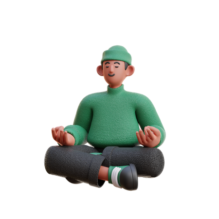 Mann beim Meditieren  3D Illustration