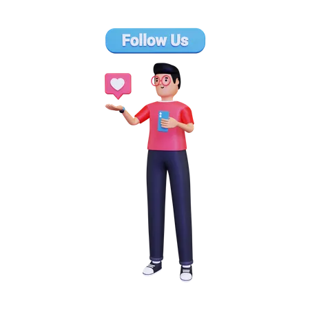 Werbung für „Mann mit Followern“  3D Logo