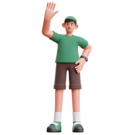 Mann mit High Five-Geste  3D Icon