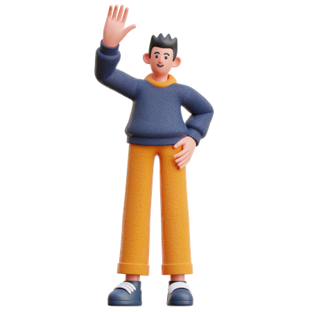 Mann mit High Five-Geste  3D Icon
