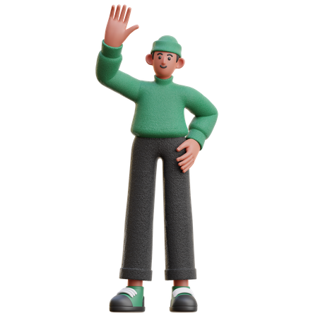 Mann mit High Five-Geste  3D Icon