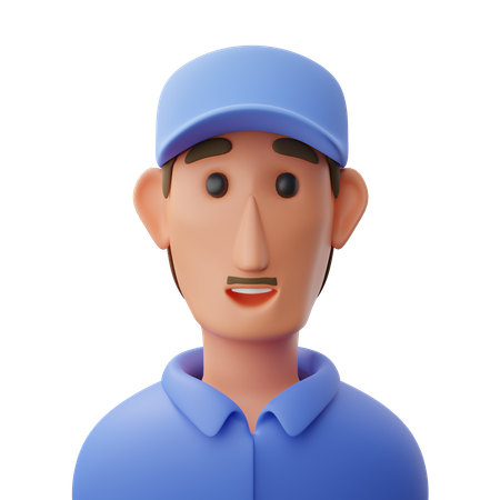 Man in hat avatar  3D Icon