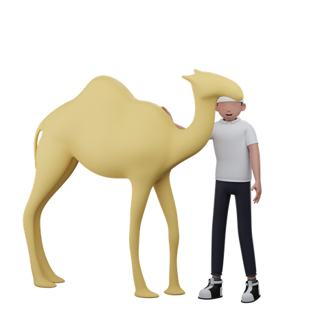 Mann mit Kamel  3D Icon