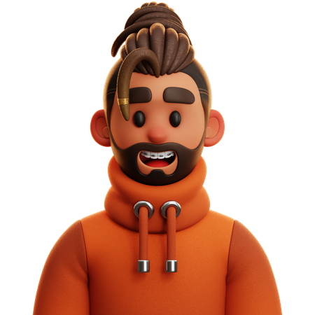 Mann mit Kapuzenpullover  3D Icon