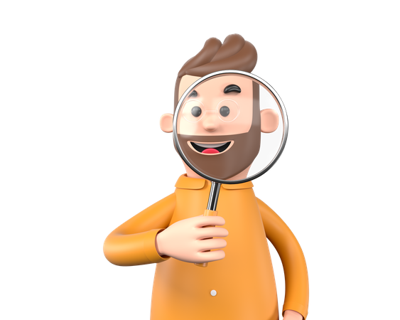 Mann mit Lupe  3D Icon