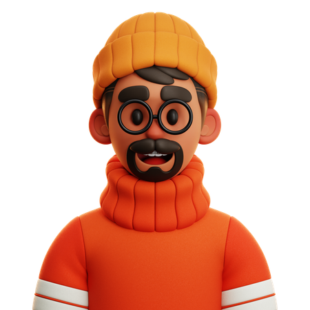 Mann mit Pullover  3D Icon