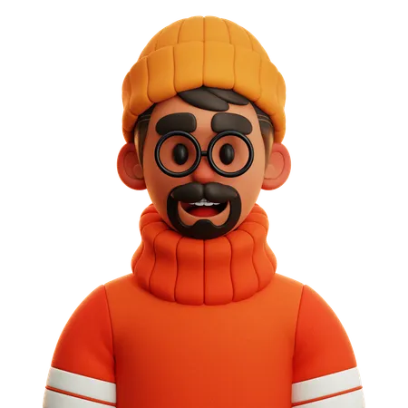 Mann mit Pullover  3D Icon