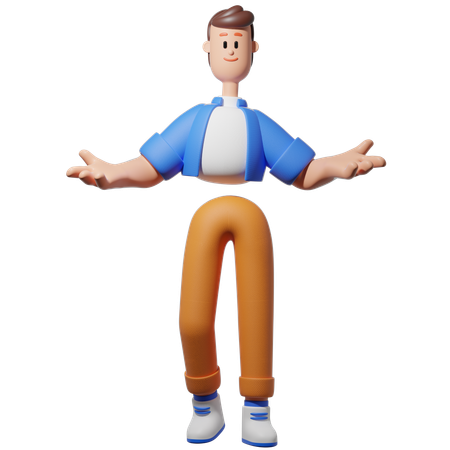 Mann mit weit geöffneten Armen  3D Icon