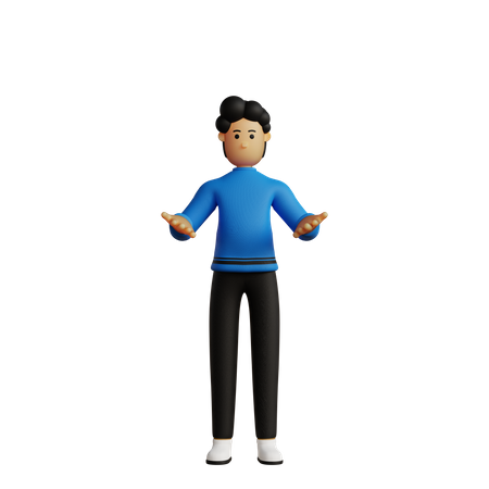 Mann mit weit geöffneten Armen  3D Icon