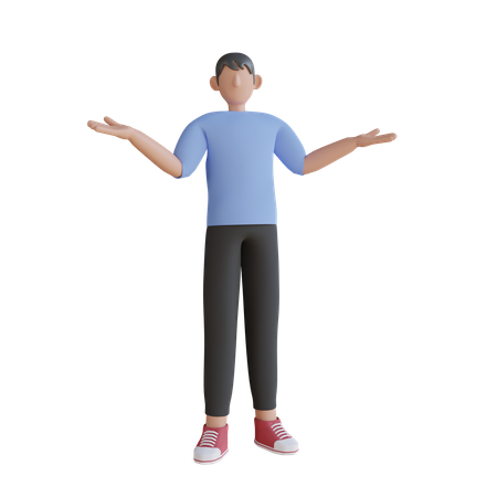 Mann mit weit geöffneten Armen  3D Icon