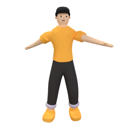 Mann mit weit geöffneten Armen  3D Icon