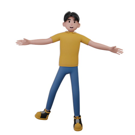 Mann mit weit geöffneten Armen  3D Icon