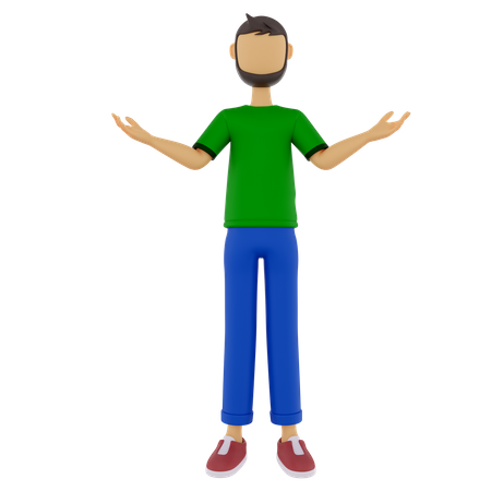 Mann mit weit geöffneten Armen  3D Icon