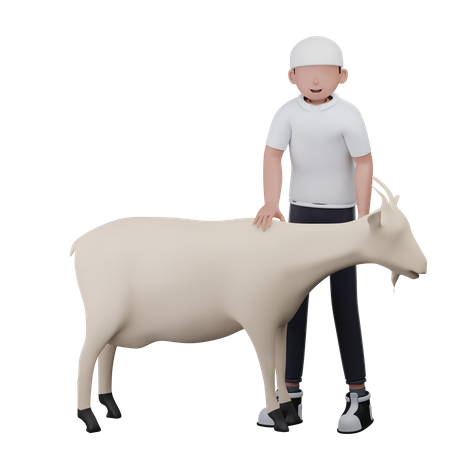 Mann mit Ziege  3D Icon