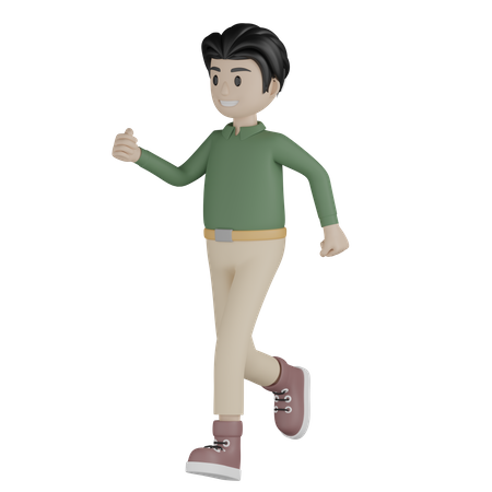Mann rennt schnell  3D Illustration