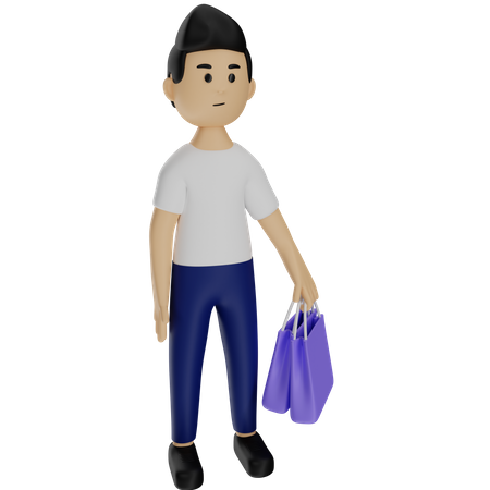 Mann beim Einkaufen  3D Illustration
