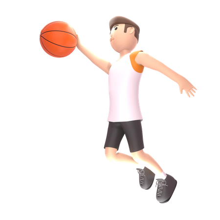 Mann spielt Basketball  3D Illustration