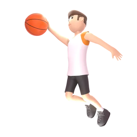 Mann spielt Basketball  3D Illustration
