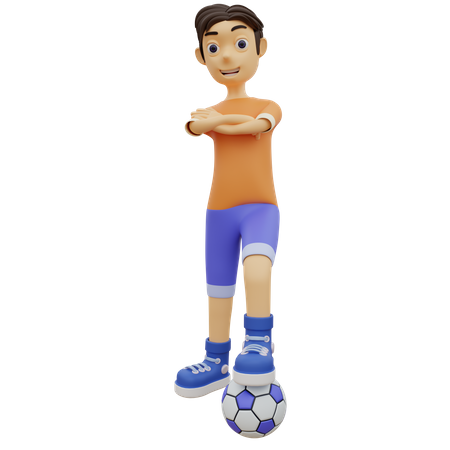 Mann spielt Fußball  3D Illustration