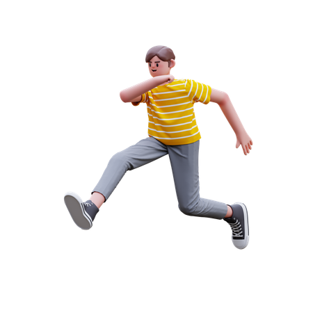 Mann springt und rennt  3D Icon