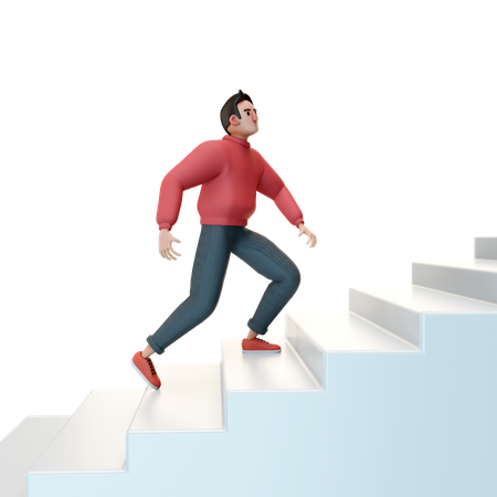Mann beim Treppensteigen  3D Illustration