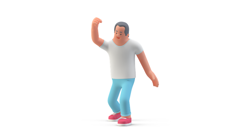 Mann tanzt vor Freude  3D Icon