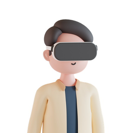 Mann mit VR-Brille  3D Illustration