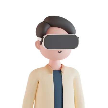 Mann mit VR-Brille  3D Illustration