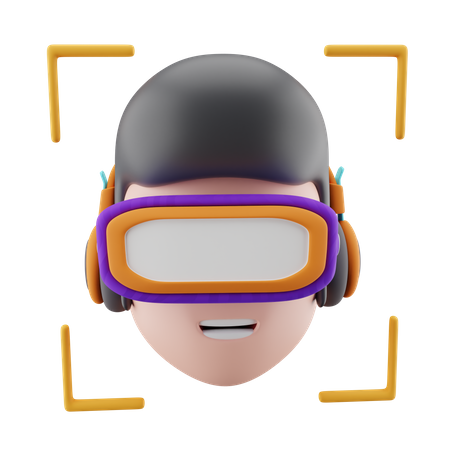 Mann mit VR-Brille  3D Illustration