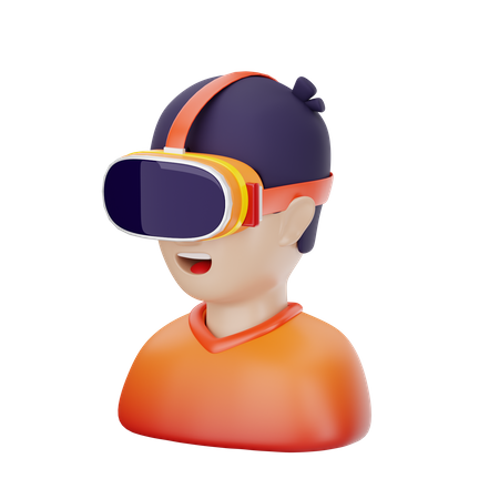 Mann mit VR-Headset  3D Icon