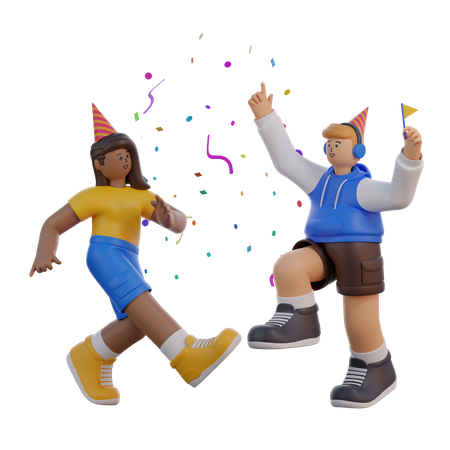 Mann und Frau tanzen  3D Icon