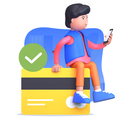 Mann zahlt erfolgreich  3D Icon