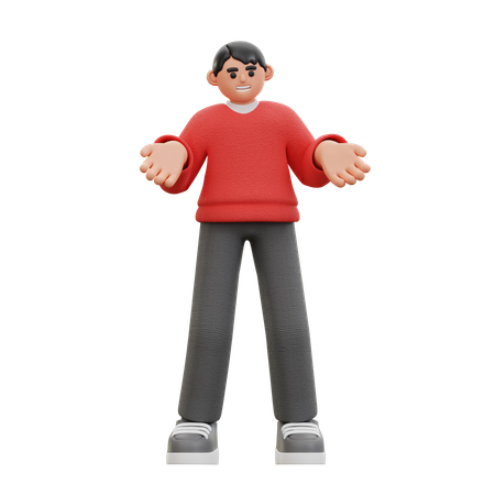 Mann mit offenen Armen  3D Icon