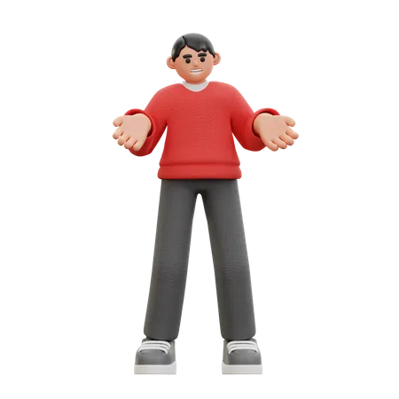 Mann mit offenen Armen  3D Icon