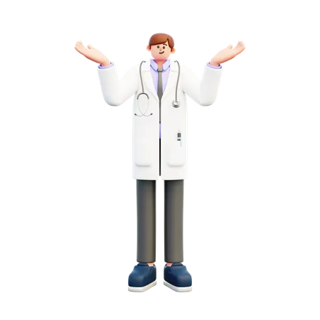 Männlicher verwirrter Arzt  3D Illustration