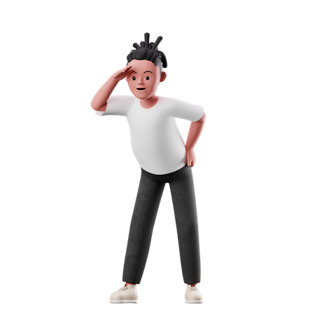Männliche Figur auf der Suche nach etwas  3D Icon