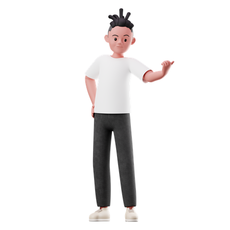 Männliche Figur, die auf etwas zeigt  3D Icon