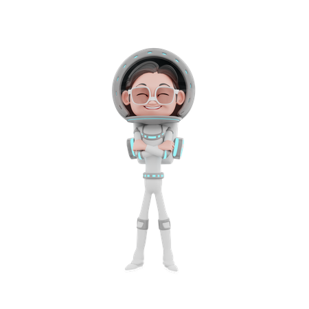 Männlicher Astronaut stehend  3D Illustration