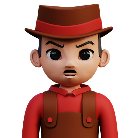 Männlicher Bauer  3D Icon