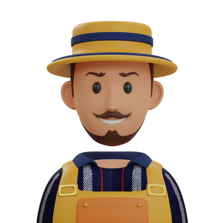 Männlicher Bauer  3D Icon
