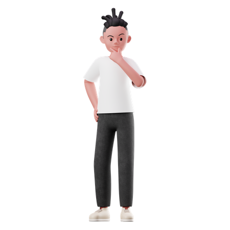 Männlicher Charakter, der nachdenkt  3D Icon