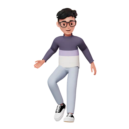 Schwebende Pose des männlichen Charakters  3D Illustration