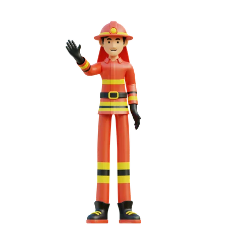 Männlicher Feuerwehrmann  3D Illustration