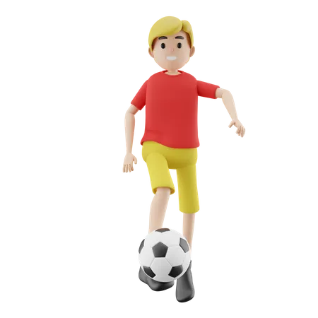 Männlicher Fußballspieler  3D Illustration